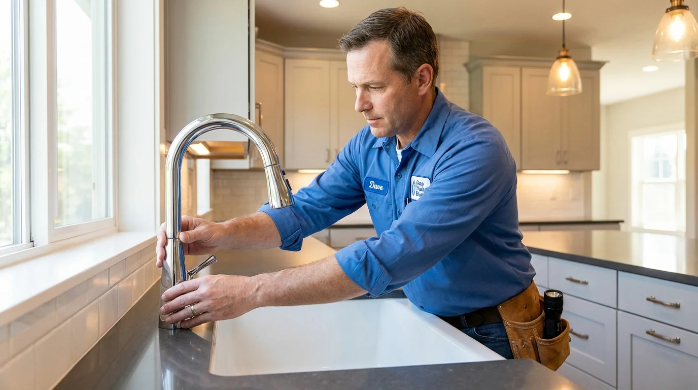 Kitchen faucet installation by Johns Plumbing LLC in Ogunquit